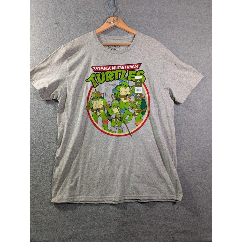 Teenage Mutant Ninja Turtles TMNT Graphic Tee NWT Men's XL Gray Retro 90s